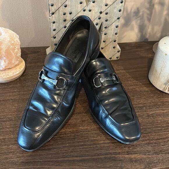Salvatore Ferragamo Men\'s \'Dinamo\' Black Leather Loafers Size US 10.5 - D main image 4
